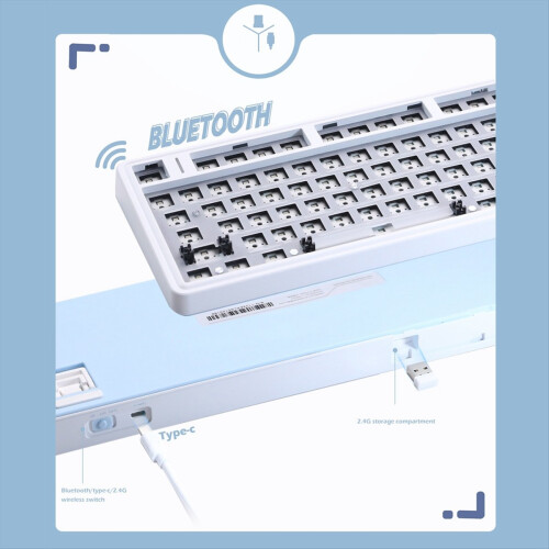 LS01 Custom Mechanical Keyboard Kit Hot-Swappable Bluetooth 2.4G 2