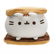 Brinquedo de pelúcia fofo de gato em forma de biscoito de chocolate, almofada de pelúcia macia