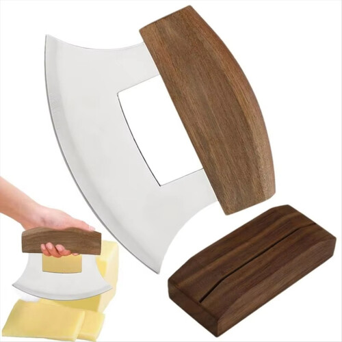 Κόφτης πίτσας WoodGrip Rocker Κόφτης Εργονομική αντιολισθητική λαβή A