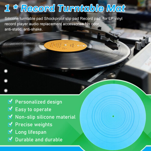 295mm Silicone Turntable Mat Anti-Vibration Slipmat Record Mat D
