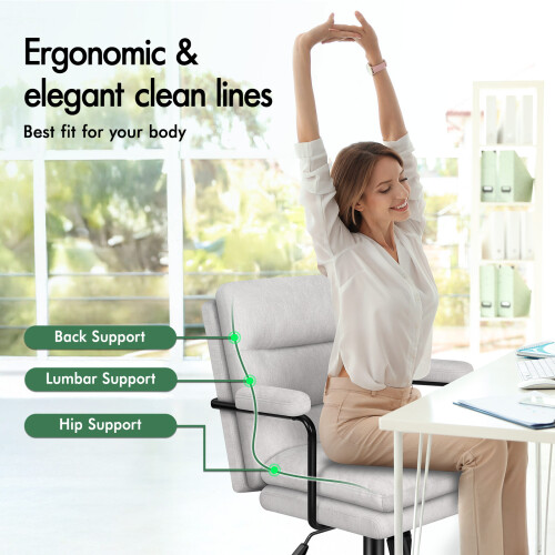ELFORDSON ELFORDSON Office Chair Ergonomic Executive Computer Work Seat 2