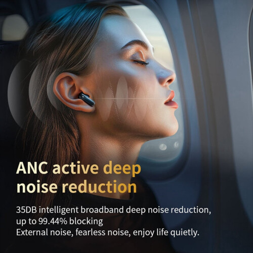 Bluetooth V5.4 Earphone Noise Cancellation Color Screen Touch, White 2