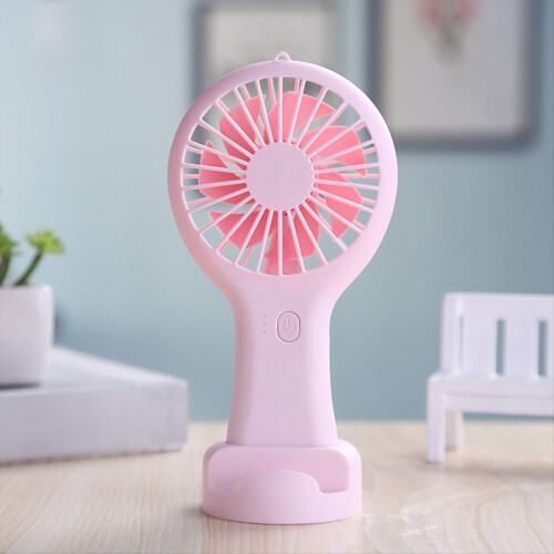 Pink Portable Mini Handheld Fan USB Rechargeable Fan 1