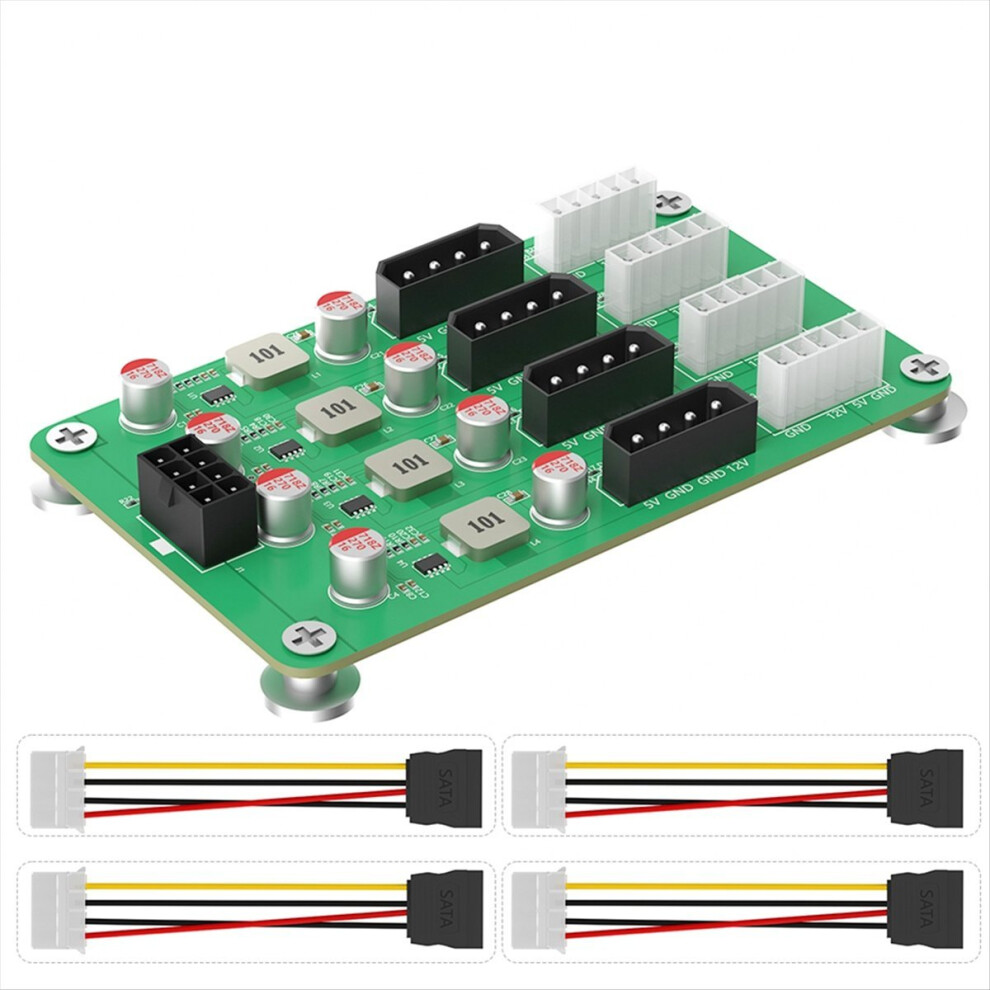Atx 6/8Pin 12V To 8 Ways 5V/12V 3A Power Adapter For Atx Psu 4713351550006
