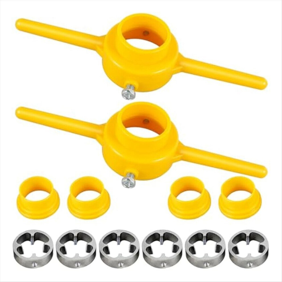 2Sets Plastic Pipe Thread Die Kit,Pvc Pipe Threader Plumbing Tool Kit 4713351533061