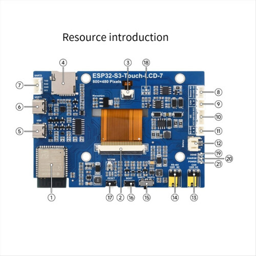 ESP32-S3 Con Schermo Tattile Da 3.5 Pollici, Scheda Di Sviluppo IPS 320x480, Fotocamera E Codec Audio Integrati, WiFi+Bluetooth 5, Per AI E IoT