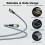 Prodlužovací kabel USB 4K, prodlužovací kabel typu C samec-samice, 0,25 m 2
