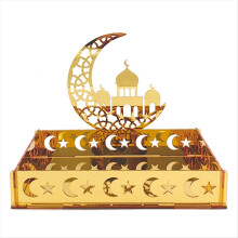 Akryl Eid Mubarak Madbakke Ramadan Dessert Frugttallerken, A