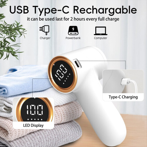 Máquina de barbear e remover fiapos de roupas com display LED 1