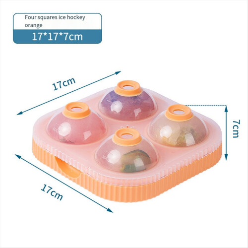 Moule à glaçons rond de 6,5 cm, forme de sphère haute, orange 1