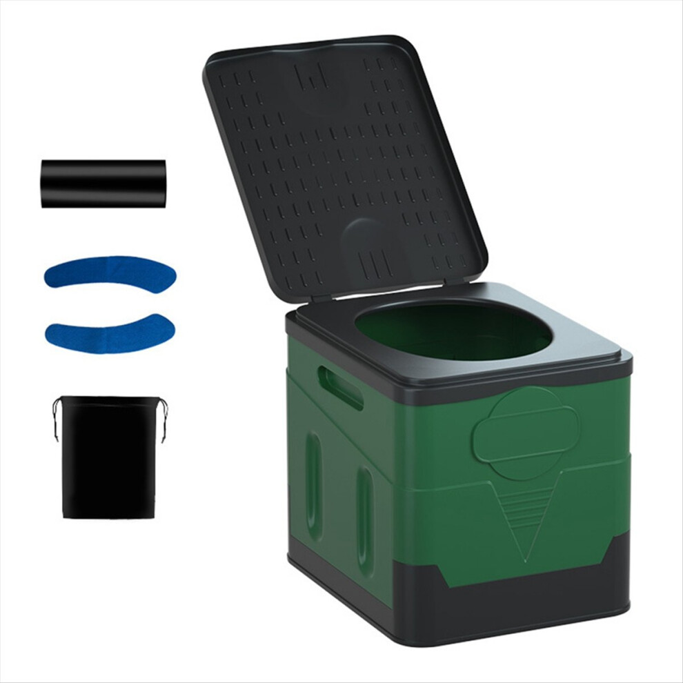 SkláDací Toaleta Do Kempu, Auto, Nouzová Toaleta Pro DospěLé A DěTi - Zelená-image
