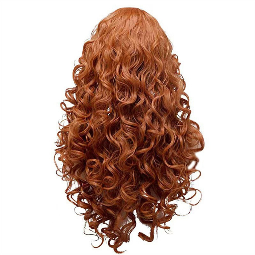 European and American style Women'S Brown Long Curly Wig