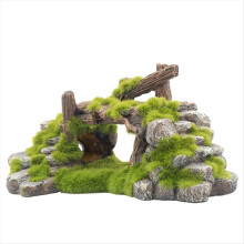 Mos Stenhøj Formet Akvarium Ornamenter Hjemmearbejde Ornamenter