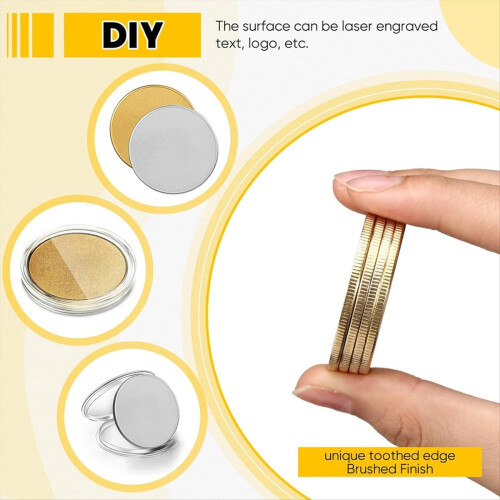 20 Pieces Blank Coin Threaded Edged 40 mm with Acrylic Protection Box 1