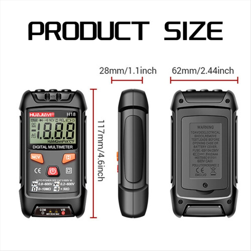 H18 Digital Multimeter Voltage Meter 1999 Counts Black 1
