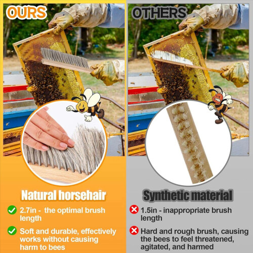 Εργαλείο κυψέλης για μελισσοκομία - J Hook & Natural Horse Trim Brush 1