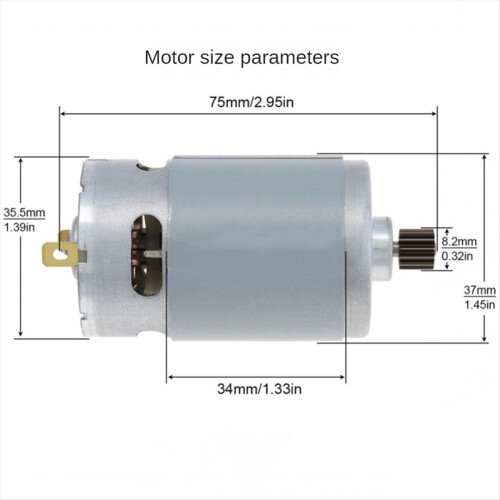 Motor escovado RS550 21V 14 dentes para motosserra de 4 x 6 polegadas 2