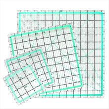 4 stuks vierkante quiltliniaal (12,5/9,5/6/4,5 inch) naai-acrylliniaal