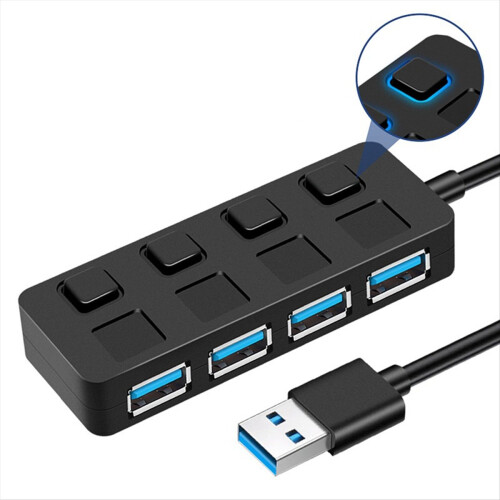 Διαχωριστής διακόπτη HUB USB3.0 με 4 θύρες, επέκταση Hub Type-C 1 σε 4, B 2