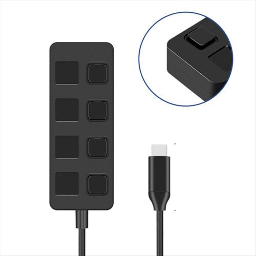 Διαχωριστής διακόπτη HUB USB3.0 με 4 θύρες, επέκταση Hub Type-C 1 σε 4, B 1