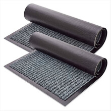 PVC dobbelstripete dør sklisikker matte absorberende fotmatte hotell 50x80cm