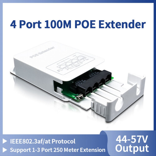 Επέκταση POE 4 θυρών 100M εξωτερικού χώρου, αδιάβροχος αναμεταδότης POE δικτύου 1