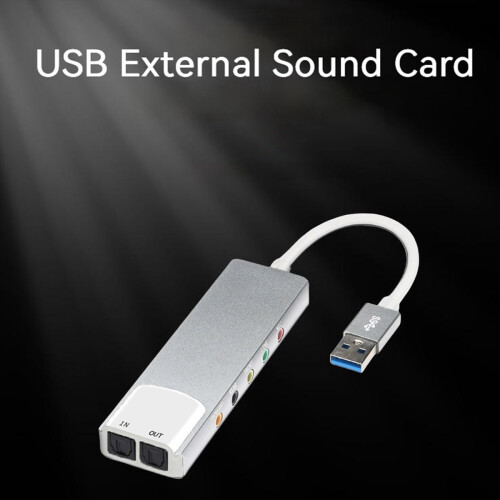 Εξωτερικός μετατροπέας ήχου USB Κάρτα ήχου Προσαρμογέας ακουστικών 5.1 καναλιών 2