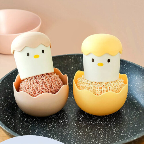 2 Pcs Egg Cleaning Brush Chick Brush Cute Egg Shape Scrubber 2