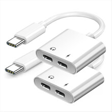 USB C - USB-C fejhallgató töltő adapter, 2 az 1-ben C típusú audio adapter