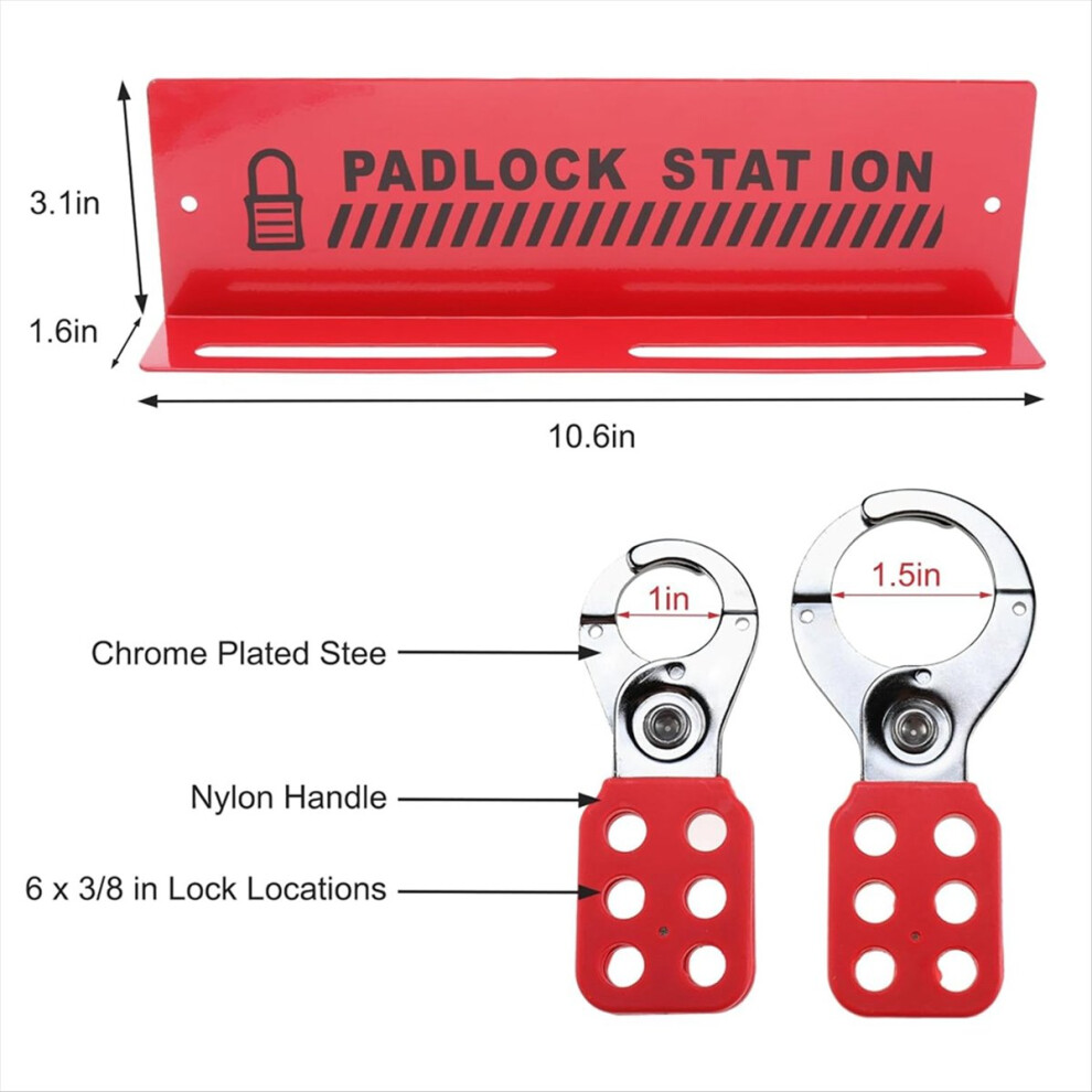 Lockout Tagout Station with 10 Keyed Different Safety Padlocks on OnBuy