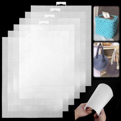 6 Pieces Plastic Canvas Sheets, Embroidery Eyelet Nets, 1