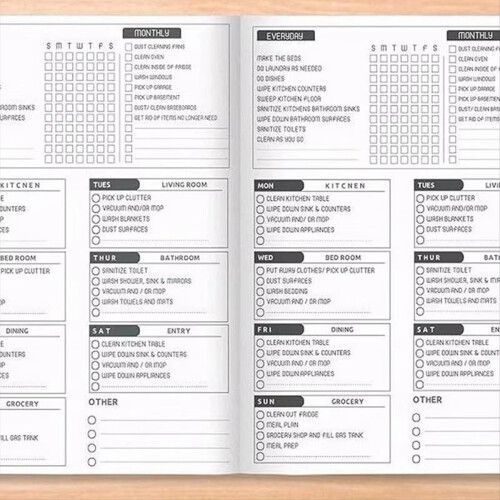 Cleaning Planner Chore List for Adults Cleaning Checklists Planner 2