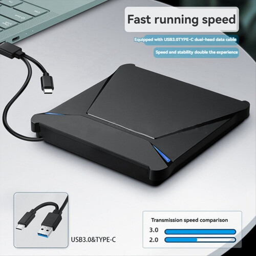 USB 3.0 Type-C eksternt DVD-drev, bærbar CD/DVD-brænder 1