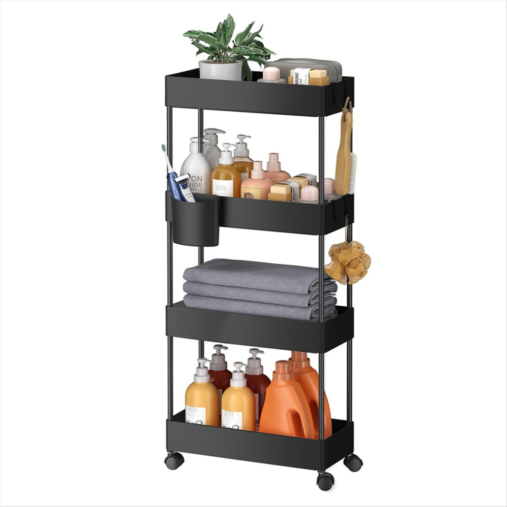 Tier Rolling Utility Cart, Movable Slim Storage Rack for Kitchen A-image-OPC-PMDBZBP-NEW
