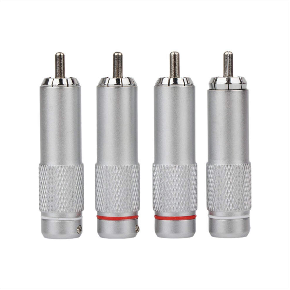 4Pcs Plug Connector Audio Plug Terminal For Diy Hifi Silver 4713806602137