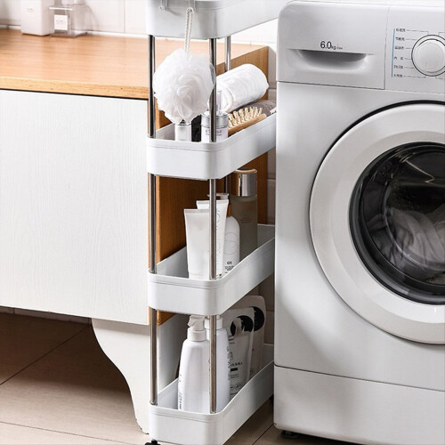 Tier Rolling Utility Cart, Movable Slim Storage Rack for Kitchen A 1