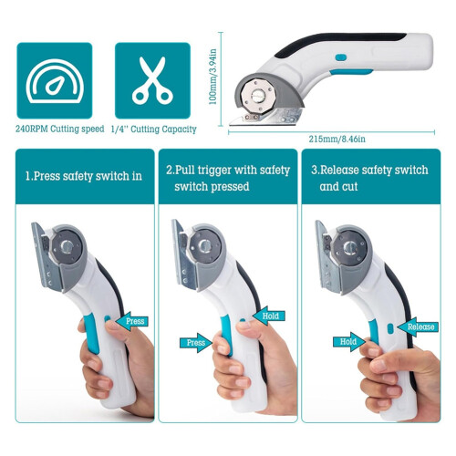 Cordless Electric Tailor Scissors USB Charging Lithium 2