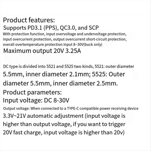 Moduł szybkiego ładowania PD65W C 2