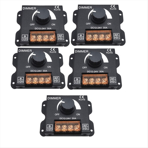 5 τεμάχια διακόπτης LED DC 12V 24V Dimmer Ρυθμιστής τάσης 30A 1