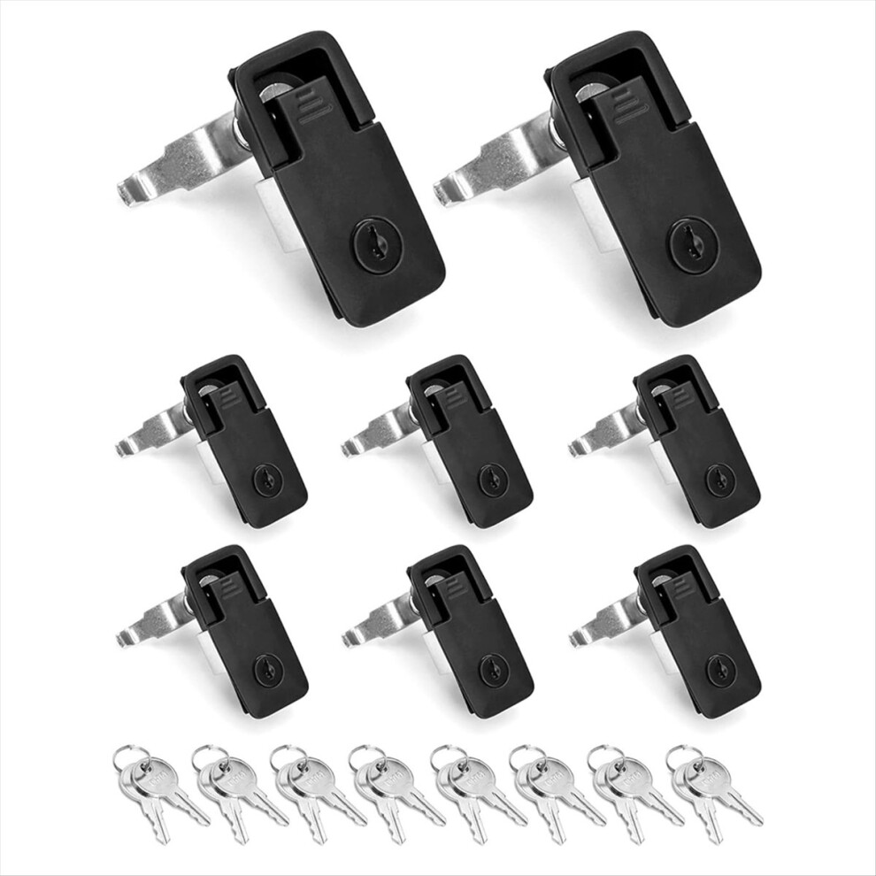 8Pcs Compression Latch Flush Sealed Lever Latch Trigger, with 8 Keys-image-OPC-PMDC8GT-NEW