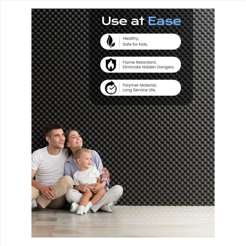 Pacote com 24 painéis de espuma autoadesivos à prova de som para caixas de ovos 1x12x12 polegadas 1