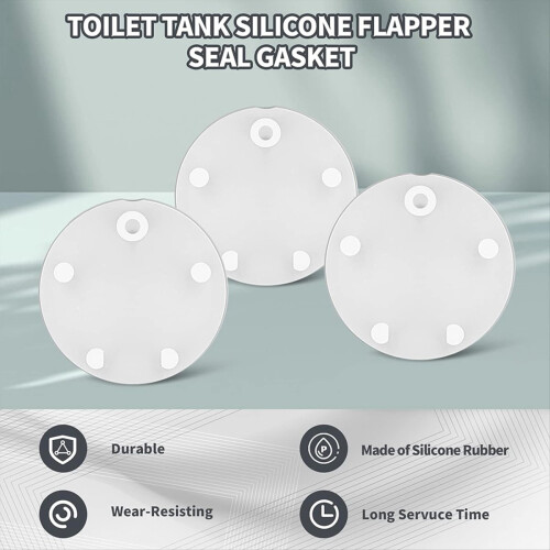 Pacote com 5 juntas de vedação de silicone para tanque de vaso sanitário, substituição de 3 polegadas 1