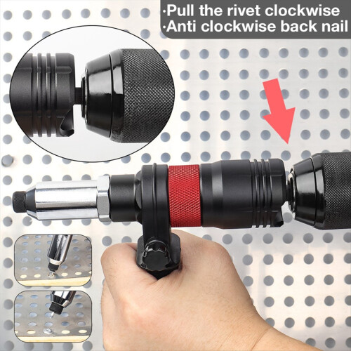 Adaptador de porca rebite elétrico de 2,4-6,4 mm com chave e cabo 2