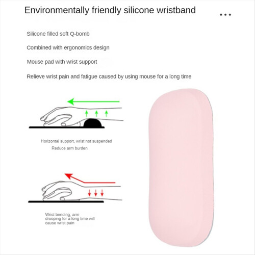 1 sett Cloud håndleddsstøtte ergonomisk musematte tastatur musematte rosa 2
