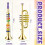 Σετ 2 μουσικών οργάνων, φορητό κλαρινέτο, τρομπέτα και σαξόφωνο 4