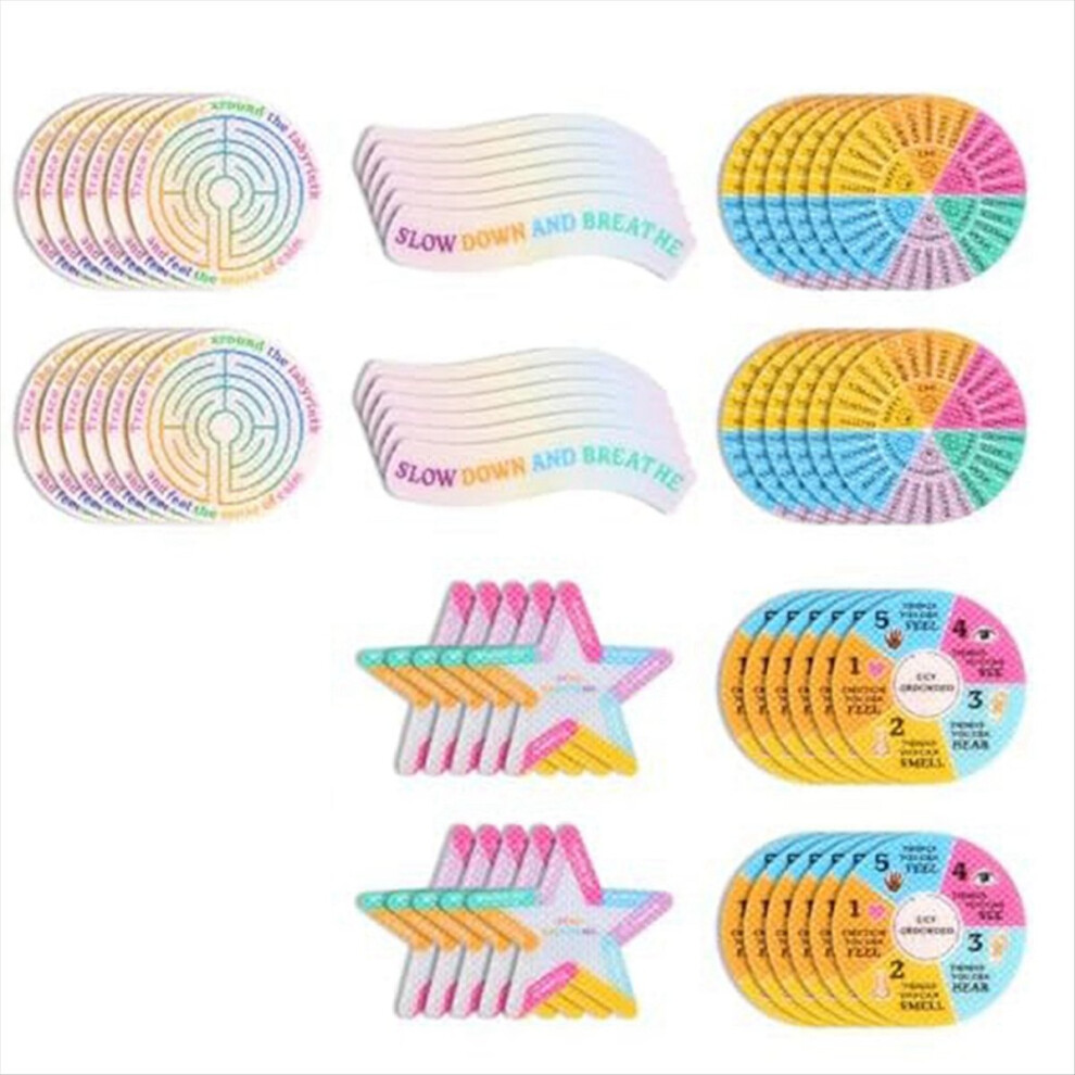 60 Pcs Calm Strips Anxiety Sensory Stickers, 5 Style Calming Strips