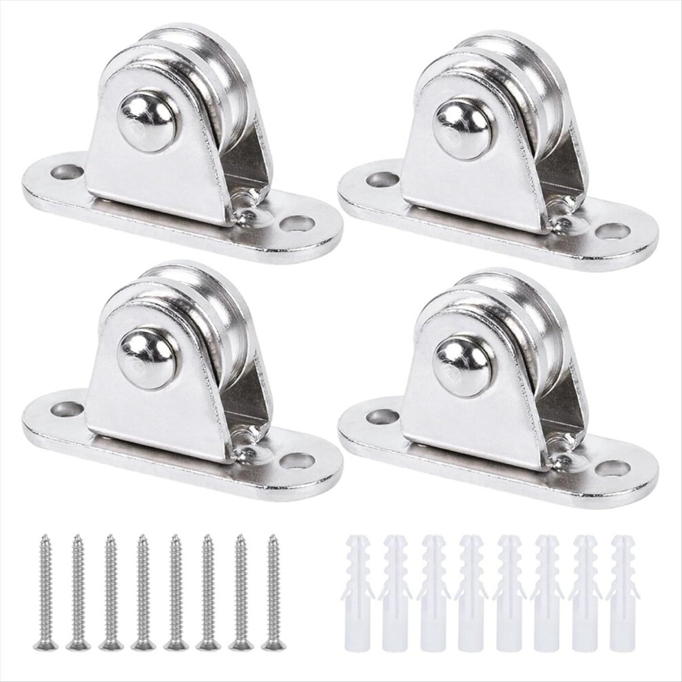 1 Inch Mini Duplex Pulley Roller Frictionless Silent Wheel - 1 Set 4713066616745