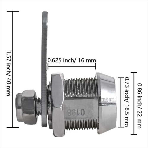 Drawer and Cabinet Lock, Tubular Cam Replacement Lock Hook with Key 1