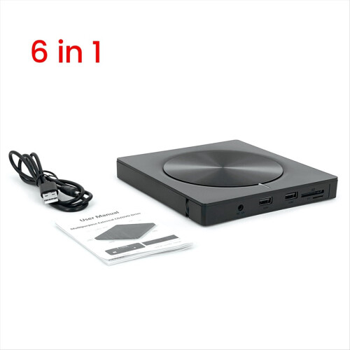 Φορητή εξωτερική μονάδα οπτικού δίσκου USB3.0/Type-C 6 σε 1 με δυνατότητα εγγραφής 2