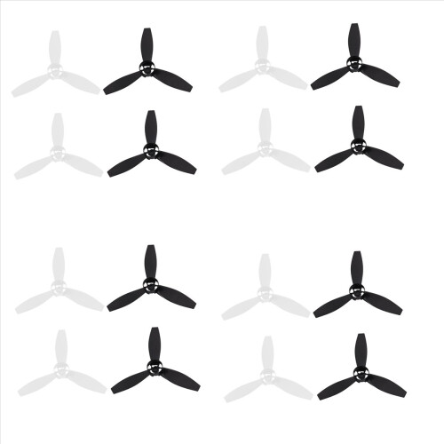 4 Propeller Propeller Udskiftning Til Parrot Bebop 2 Drone Sort Hvid